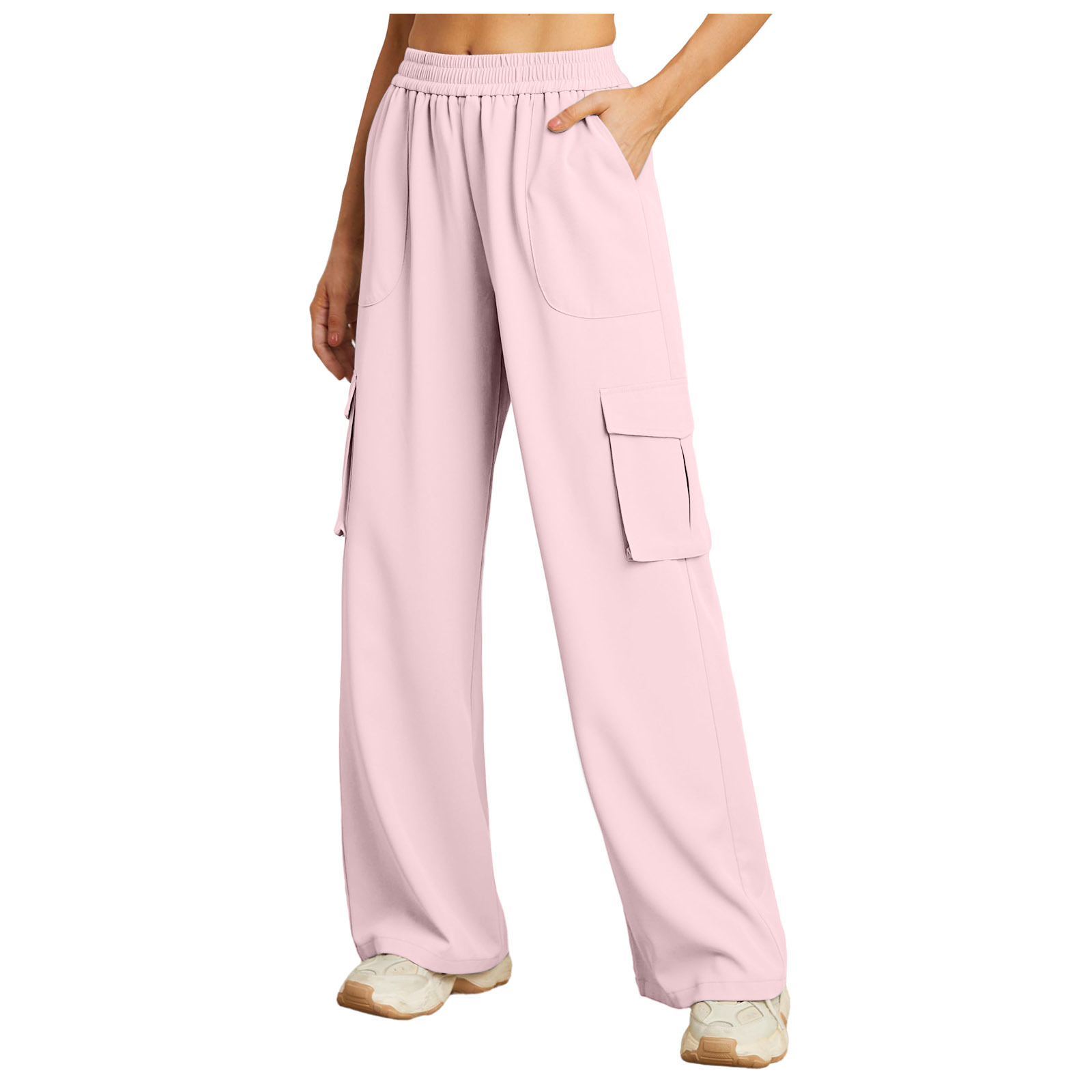2024 Amazon, comercio exterior europeo y americano, nuevo estilo, bolsillo de color sólido, ropa de trabajo elástica, pantalones casuales
