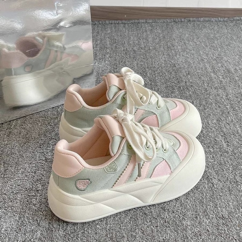 面包鞋女2025新款女鞋厚底小白鞋女配裙子鞋子百搭大头运动休闲鞋|undefined