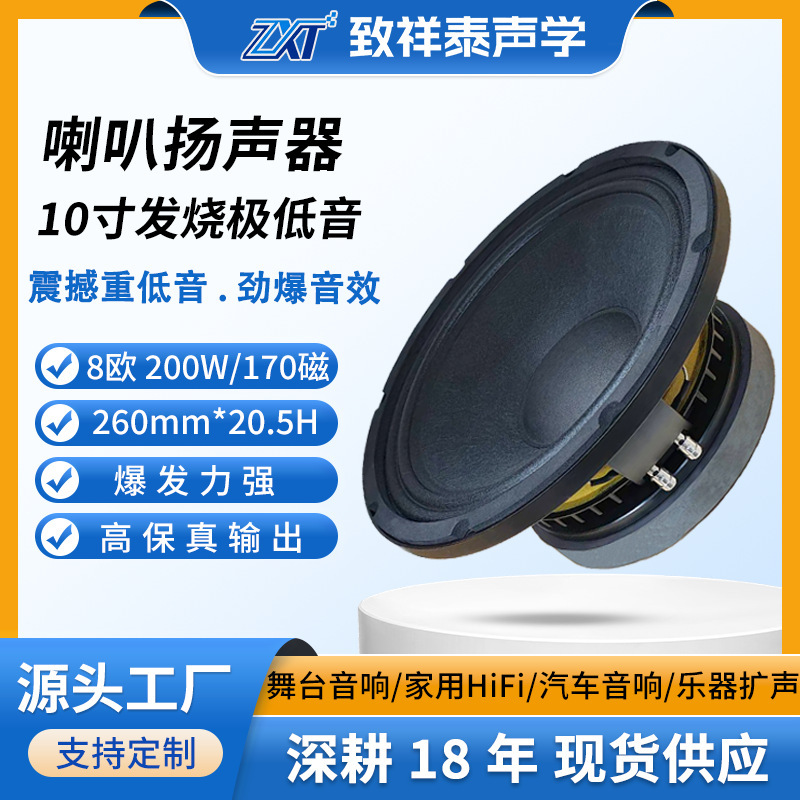 10inch Super Bass High Power Speaker 200W 170 Magnetic Hifi Outdoor Stage Audio Unit Loudspeaker