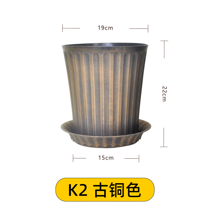 Venta al por mayor retro estilo europeo galón maceta de plástico maceta hogar Hortensia Rosa alambre Lotus resina maceta