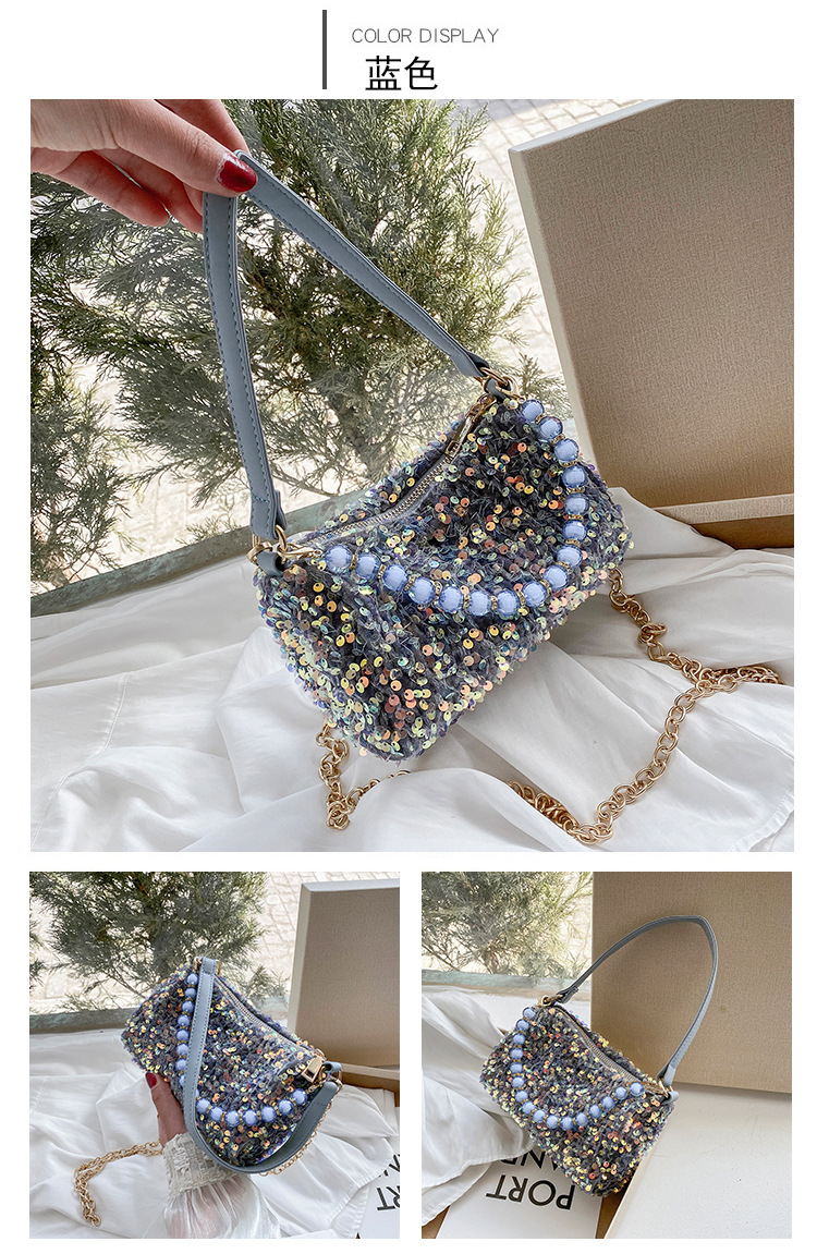 Fashion Sequined Chain Shoulder Messenger Portable Bag Wholesale display picture 12