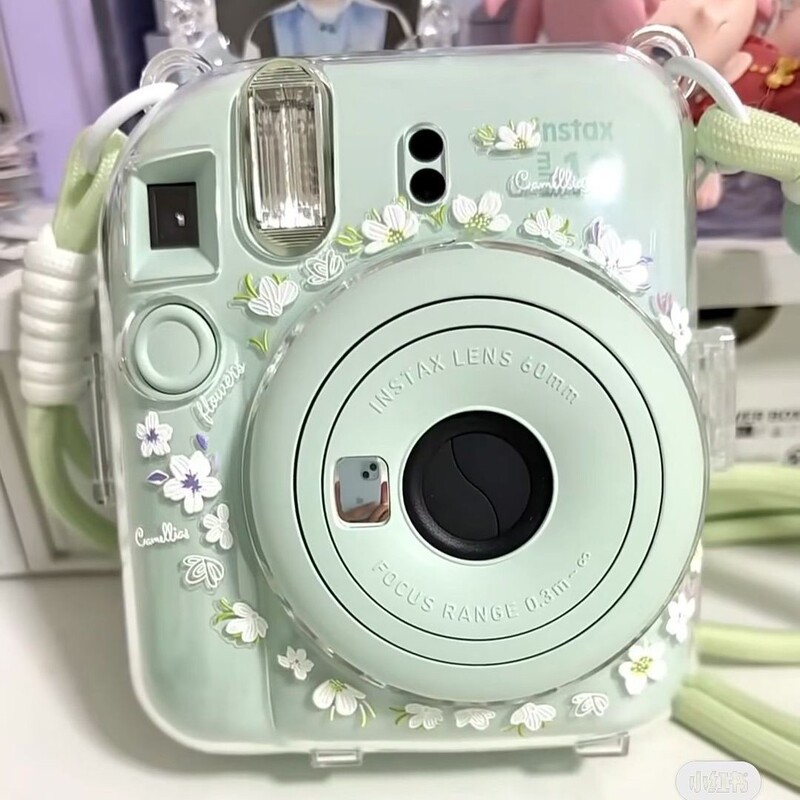 Mini12 Transparent Case Instax Crystal Hard Shell Camera Protective Case Chain