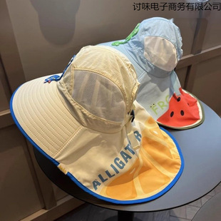 Outdoor Sun Hat, Kidsren's Summer Sun Hat, Large Brim, Girls' Mesh Sun Protection Shawl Hat, Baby Boy's Beach Fisherman Hat