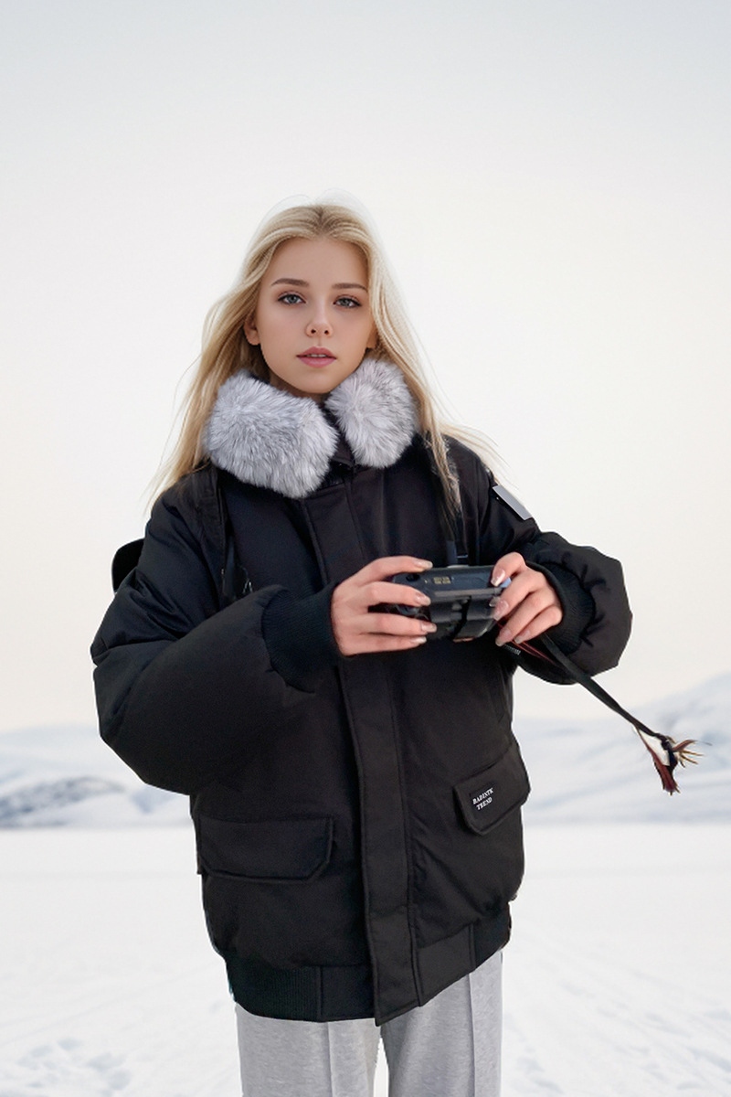 Abbigliamento da lavoro da donna Giacca calda in cotone per donna, nuovo cappotto largo in cotone di alta qualità con ampio collo in pelliccia e tendenza cappotto ispessito_voghion.com