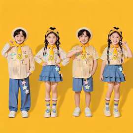 儿童啦啦队演出服小学生开幕式服装幼儿园合唱表演六一运动会班服
