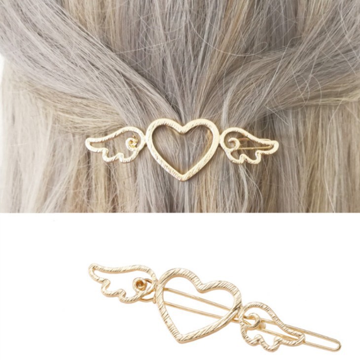 A039 Korean Style Jewelry Cut Out Heart Wings Hairpin Retro Simple Wings Metal One-Word Side Clip Hairpin for Women A039 Korean Style Jewelry Cut Out Heart Wings Hairpin Retro Simple Wings Metal One-Word Side Clip Hairpin for Women