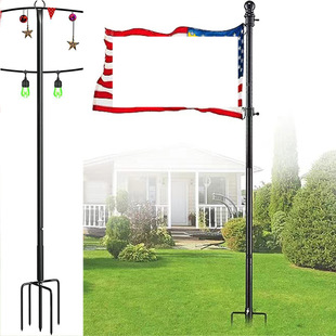 Amazon outdoor advertising flag flagpole open teeth butt hand-held flagpole metal flagpole ground plug-in wedding wire pole