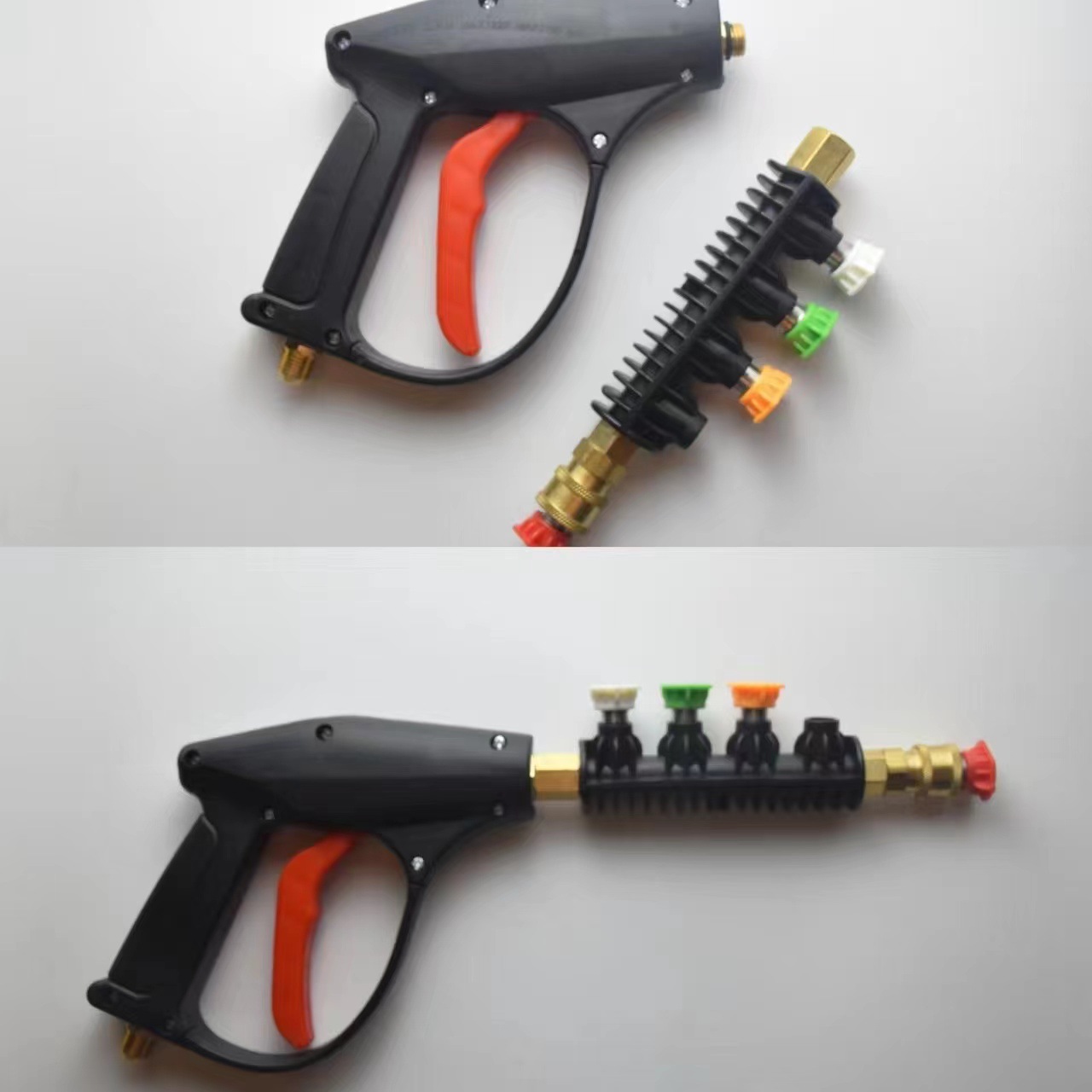 High-pressure cleaning machine water gun head 1/4 flexible quick-insert car washing machine plus extension rod connecting rod fan-shaped nozzle head seat