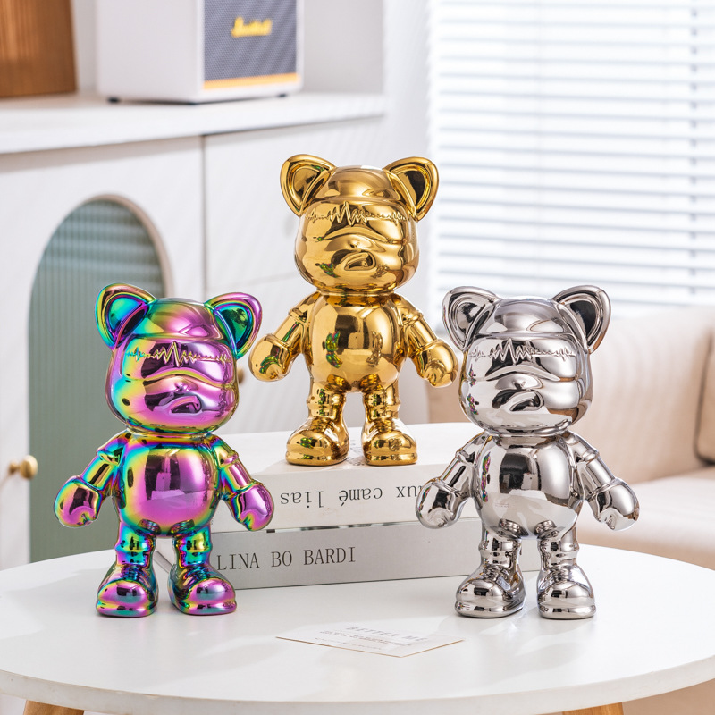 Cerámica violenta osos armario de televisión decoración sala de estar armario de vinos de vestíbulo osos armario de ahorro depósito de ahorro decoración de dibujos animados