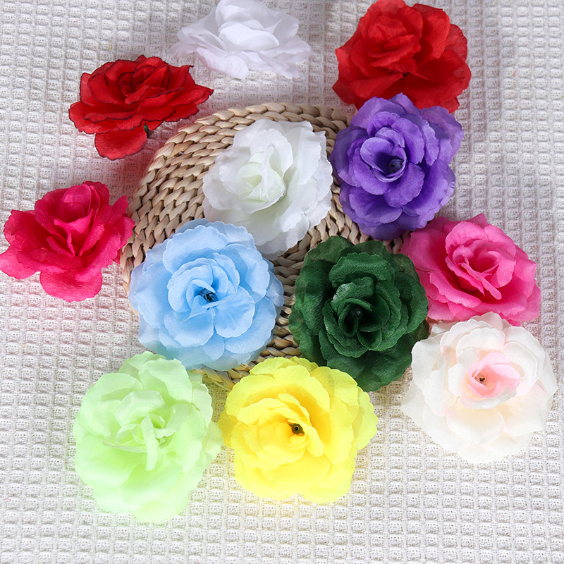 In-Stock Artificial 8cm Rose Flower Heads for Wedding Flower Walls, Greenery Arrangements, Halloween Party Wreaths, and Floral Headpieces Wholesale