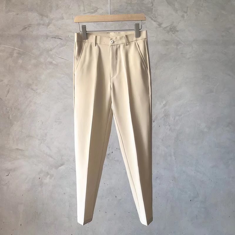 Verano nuevo estilo pequeño traje pantalones de drapeado de los hombres pantalones cortos de negocios casual estilo coreano moda británico pantalones de traje sueltos rectos