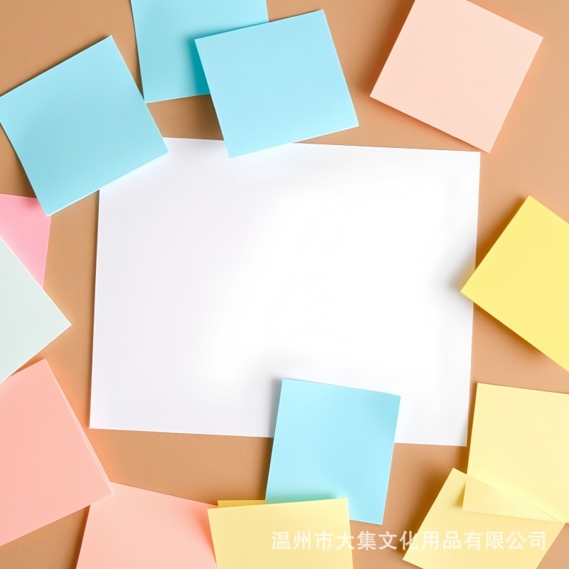 跨境便利贴彩色通用批发纯色可爱便签本方形办公N次贴强粘性便条|undefined