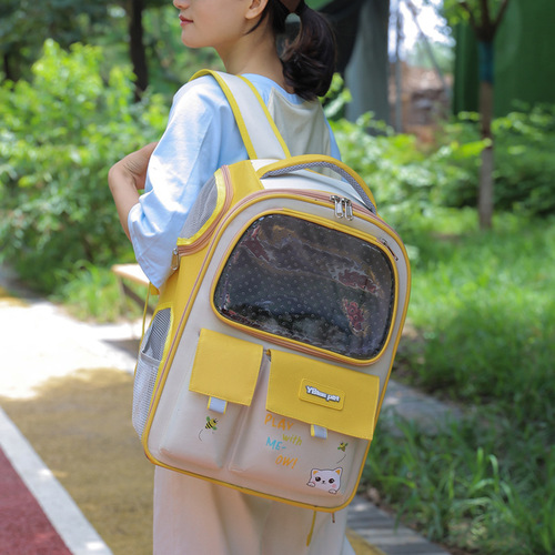 Portable Dual-Shoulder Cat Bag - Large Capacity Oxford Cloth Outing Backpack -  New Pet Bag for Cats