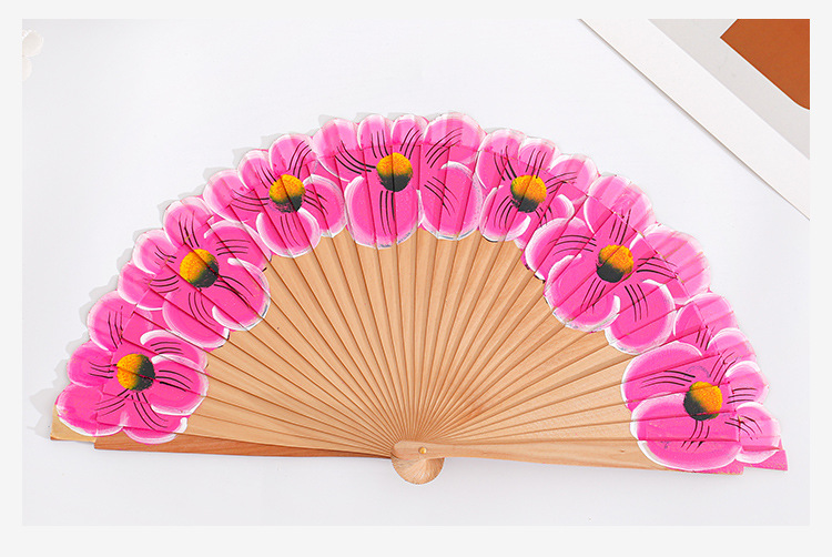 Elegant Ethnic Style Flower Polyester Cotton Theaceae Fan display picture 2