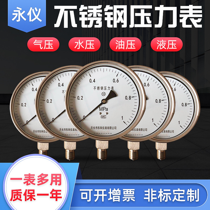不锈钢压力表法兰连接式隔膜表YN-100B/ＭF工业测压不锈钢压力表