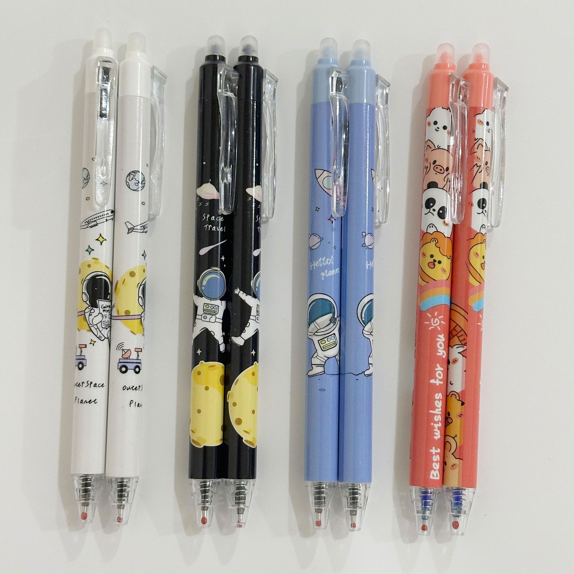 Hot Erasable Retractable Pen, Cute Girly Style, Ins Black and Blue Pen, 0.5 Carbon Pen, Gel Pen, Student Gift Stationery