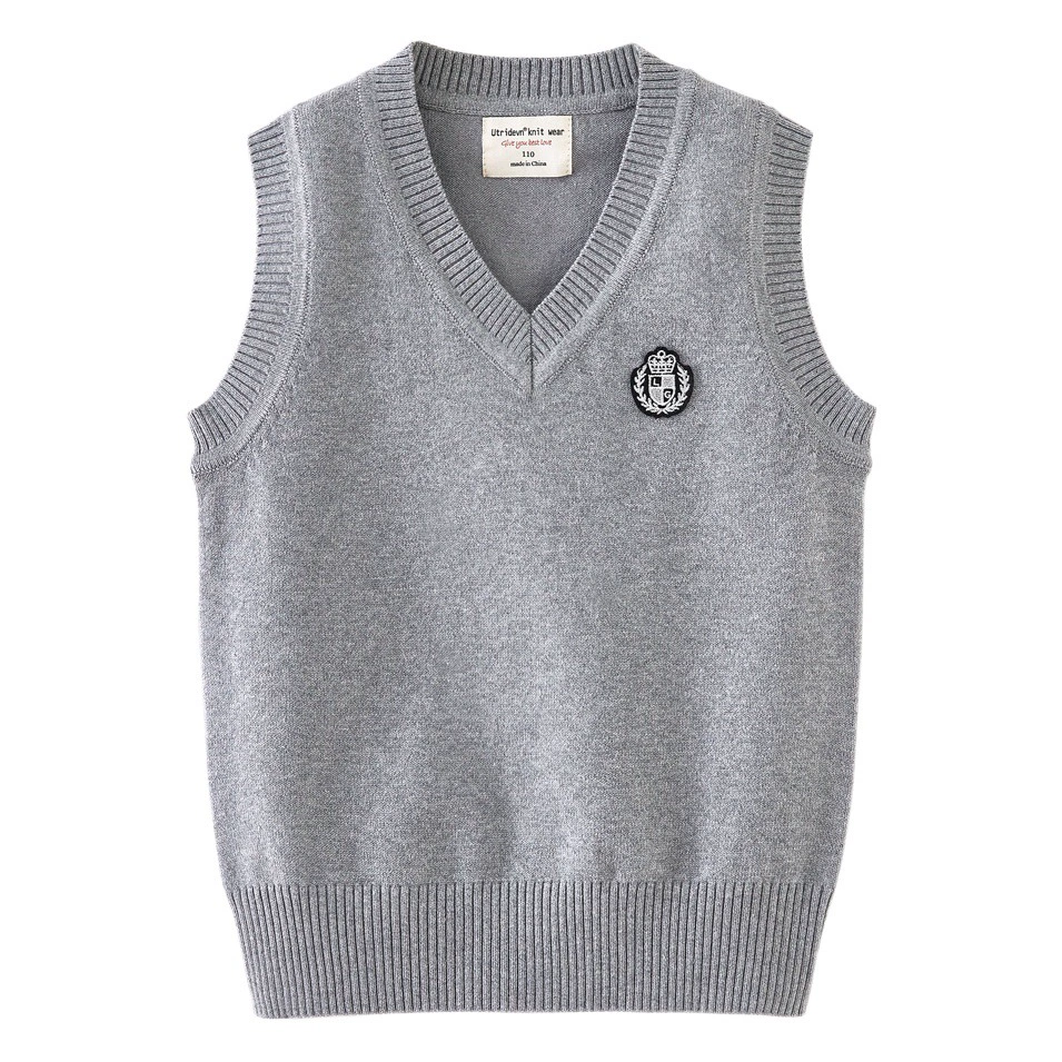 Трансграничный весенне-осенний шерстяной жилет для мальчиков и родителей, школьная форма, вязаный жилет для детей среднего и большого размера, свитер, оптовая продажа для девочек
