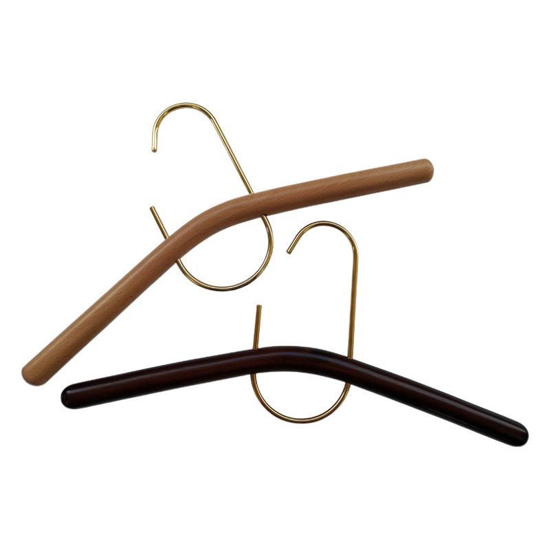 Nueva Luz de lujo Haya ropa de mujer percha de madera maciza tienda de ropa percha de madera creativa percha de ropa de madera al por mayor