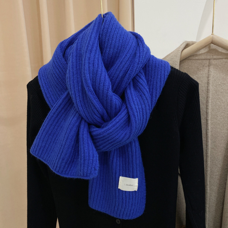 Solid color knitted [royal blue]
