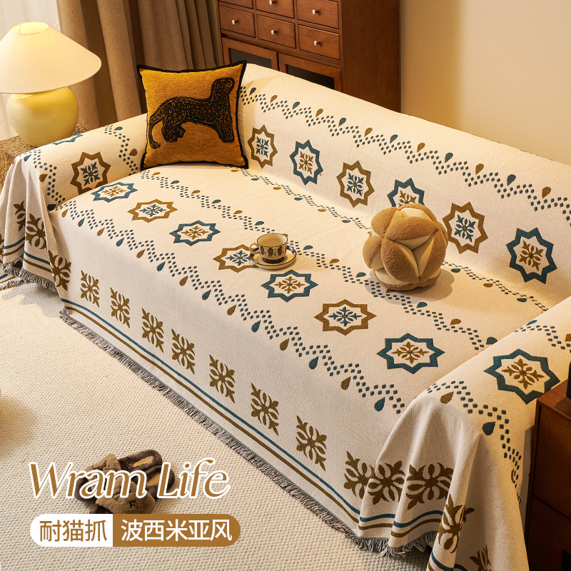 American retro toalla de sofá de una sola pieza cuatro estaciones generales 2025 nuevo todo incluido cojín antideslizante recto universal