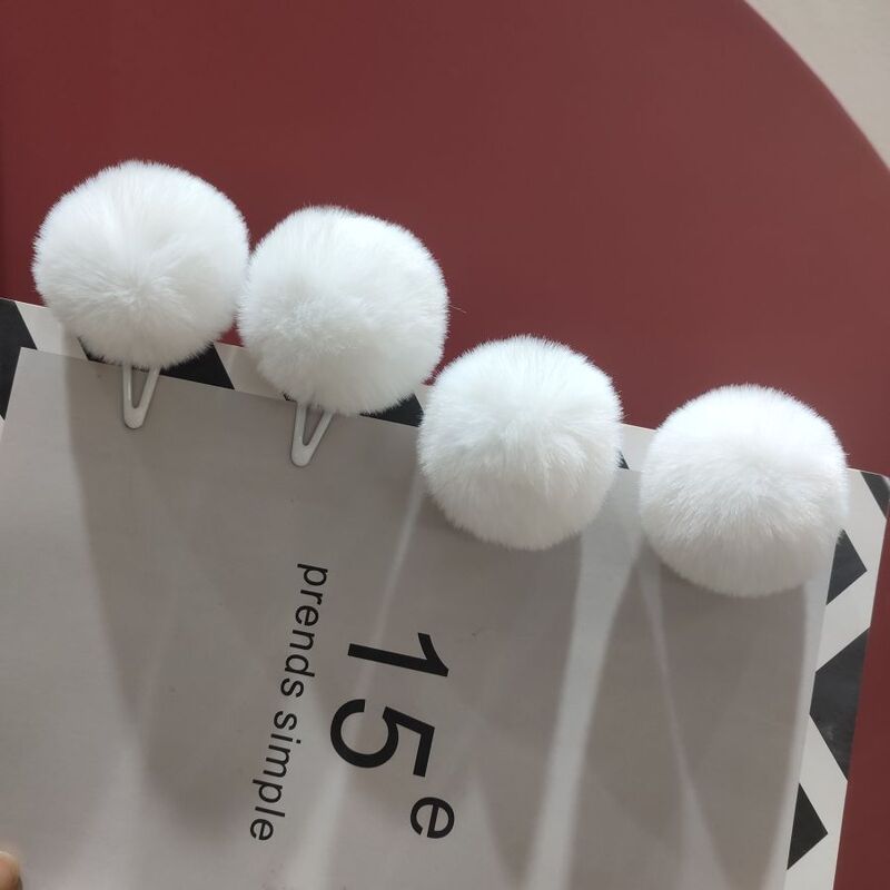 White dumplings cartoon cos ball hairpin cute soft cute headdress hair accessories plush hair clip festive hairpin