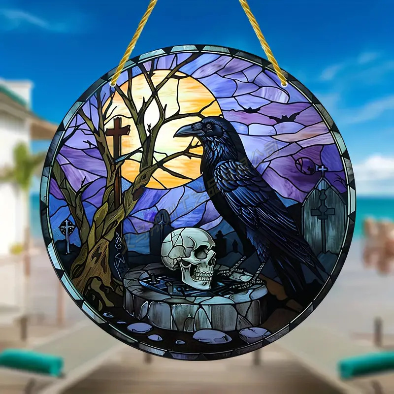 Transfronterizo serie de Halloween acrílico captador de sol artesanía decoración creativa colgante acrílico disco