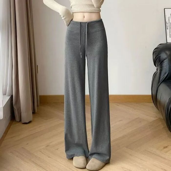 Gray Women's Summer 2025 New High-Waisted Wide-Leg Drape Slimming Autumn Straight Narrow Casual Sweatpants Gray Women's Summer 2025 New High-Waisted Wide-Leg Drape Slimming Autumn Straight Narrow Casual Sweatpants