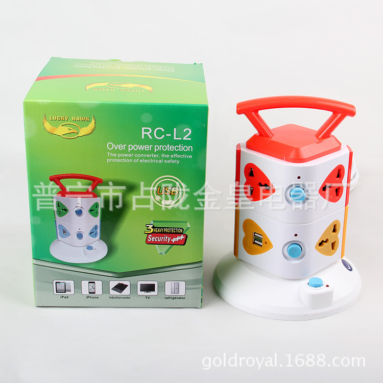 Oficina portátil creativa vertical 345 capas USB recargable enchufe de torre enchufe creativo enchufe USB