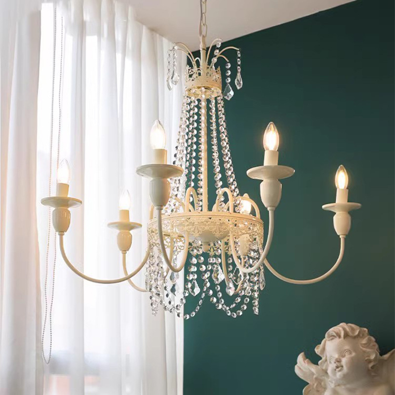 法式復古客廳吊燈水晶美式民宿大氣公主房臥室餐廳奶油風燈具工廠