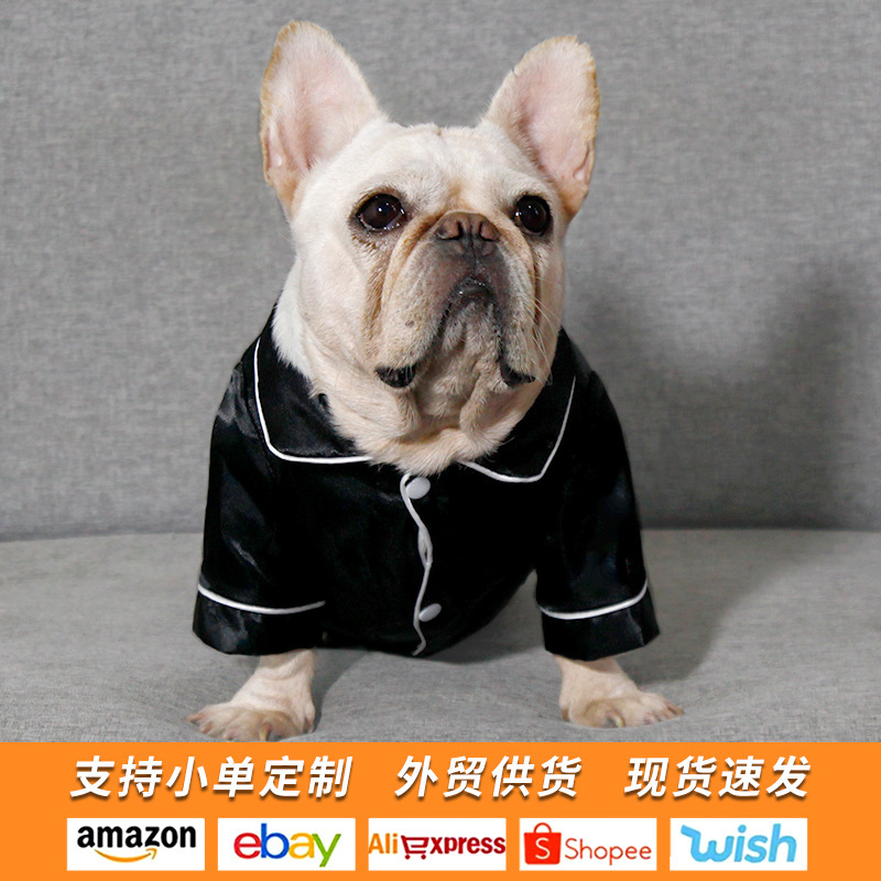 Pet Pajamas Ice Silk Cross-Border Imitation Silk Pet Shirt Teddy Bulldog Golden Retriever Clothing Clothes Silky Home