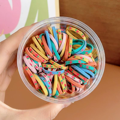 Children's Rubber Band High Elastic Hair Band Saç üçün rezinlər - medium-printed-can-of-100-sticks