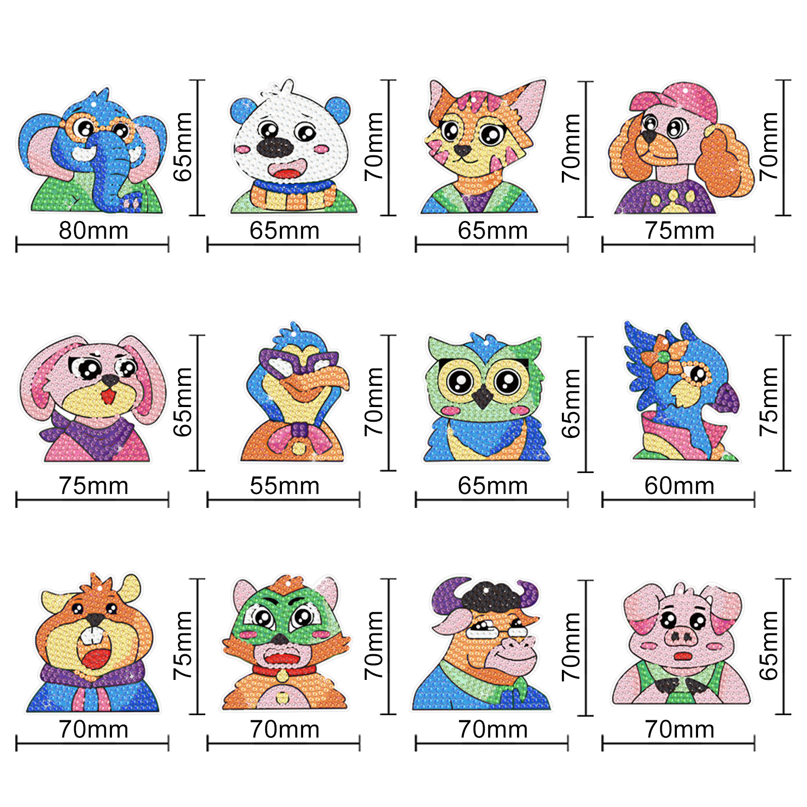 Pintura de diamantes alrededor de Halloween PET material acrílico perforación bordado colgante de Navidad hecha a mano colgante de decoración de sala de estar