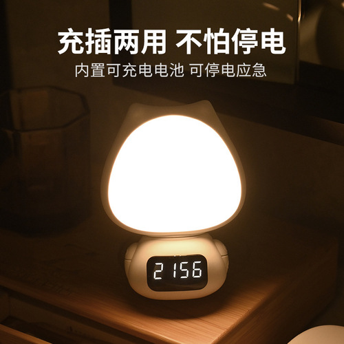 遥控插电式小夜灯带时钟定时开关调光可充电关闭插座卧室睡觉台灯