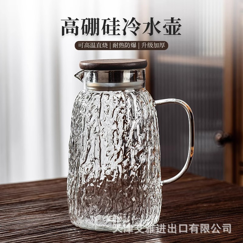 コールドケトル家庭用リビングルーム水貯蔵増粘コールドケトル高温耐性冷水カップ大容量セットティーポットガラス|undefined