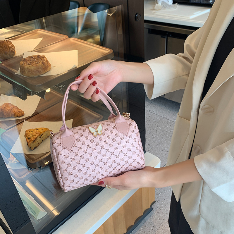 Bolso de mujer 2023 nuevo círculo impresión colgante mariposa bolso de almohada de mano bolso de teléfono móvil casual bolso de comercio exterior image 4