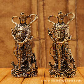 仿古关公韦陀铜像摆件家居装饰品工艺品摆伟陀站像铜摆件地摊批发