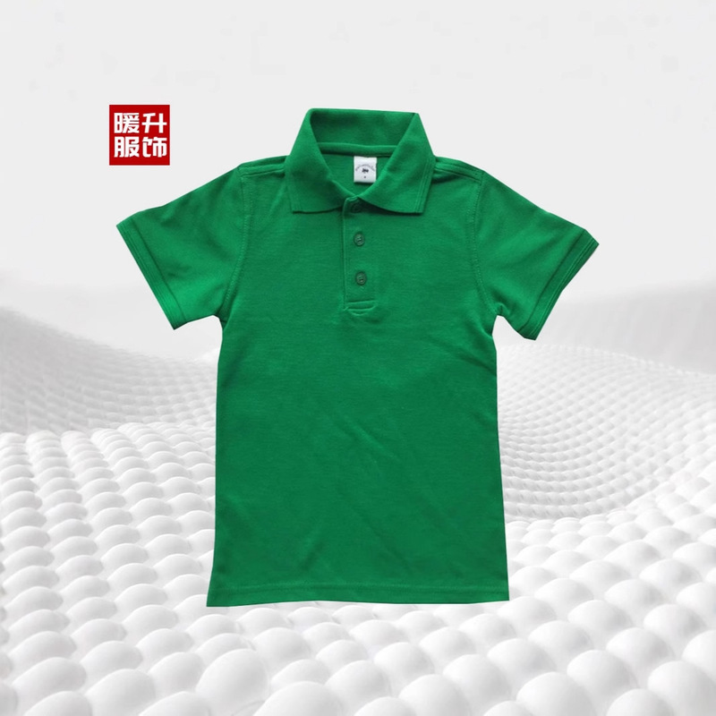 Solid Color Children's Summer Short-Sleeve Fashion Polo Shirt, Non-Fading, Export to Africa, Polyester-Cotton Polo Shirt
