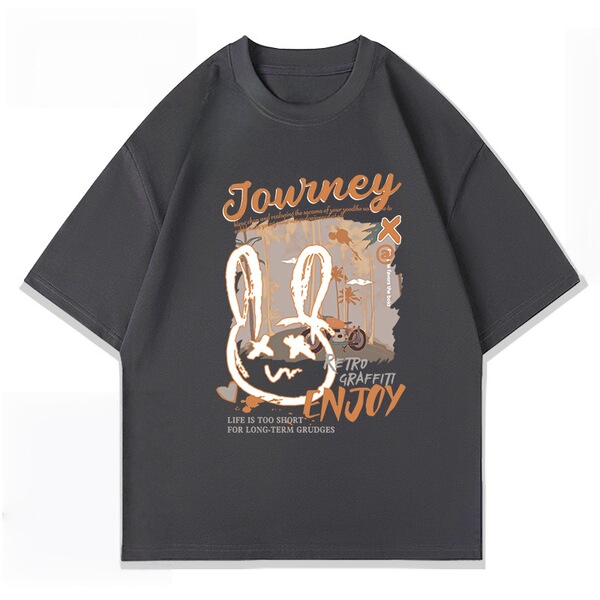 Cotton summer retro trend short sleeve T-shirt