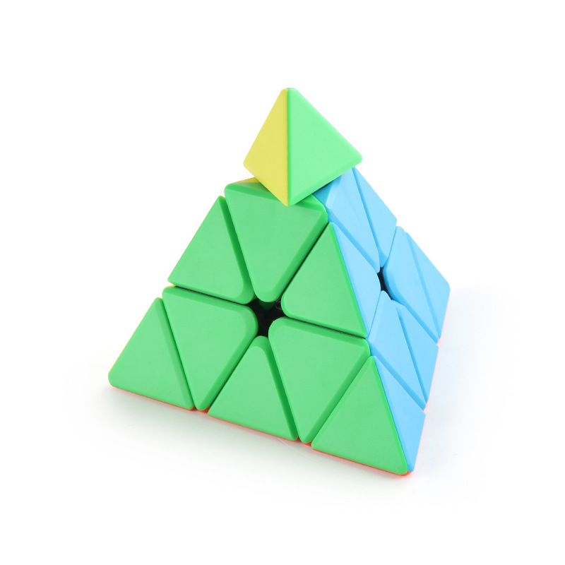 Nuevo fondo negro sólido educativo pegatinas de tercer orden pirámide cubo giratorio suave en forma de cubo juguete Amazon