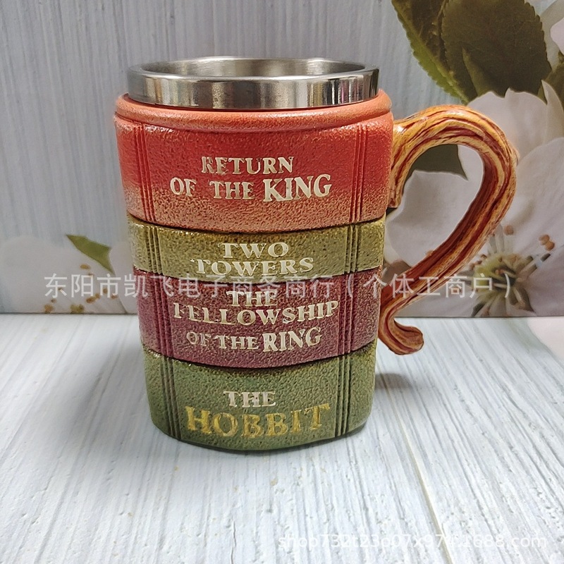 跨境新款Book Series Coffee Mugs 图书系列咖啡树脂不锈钢马克杯|undefined