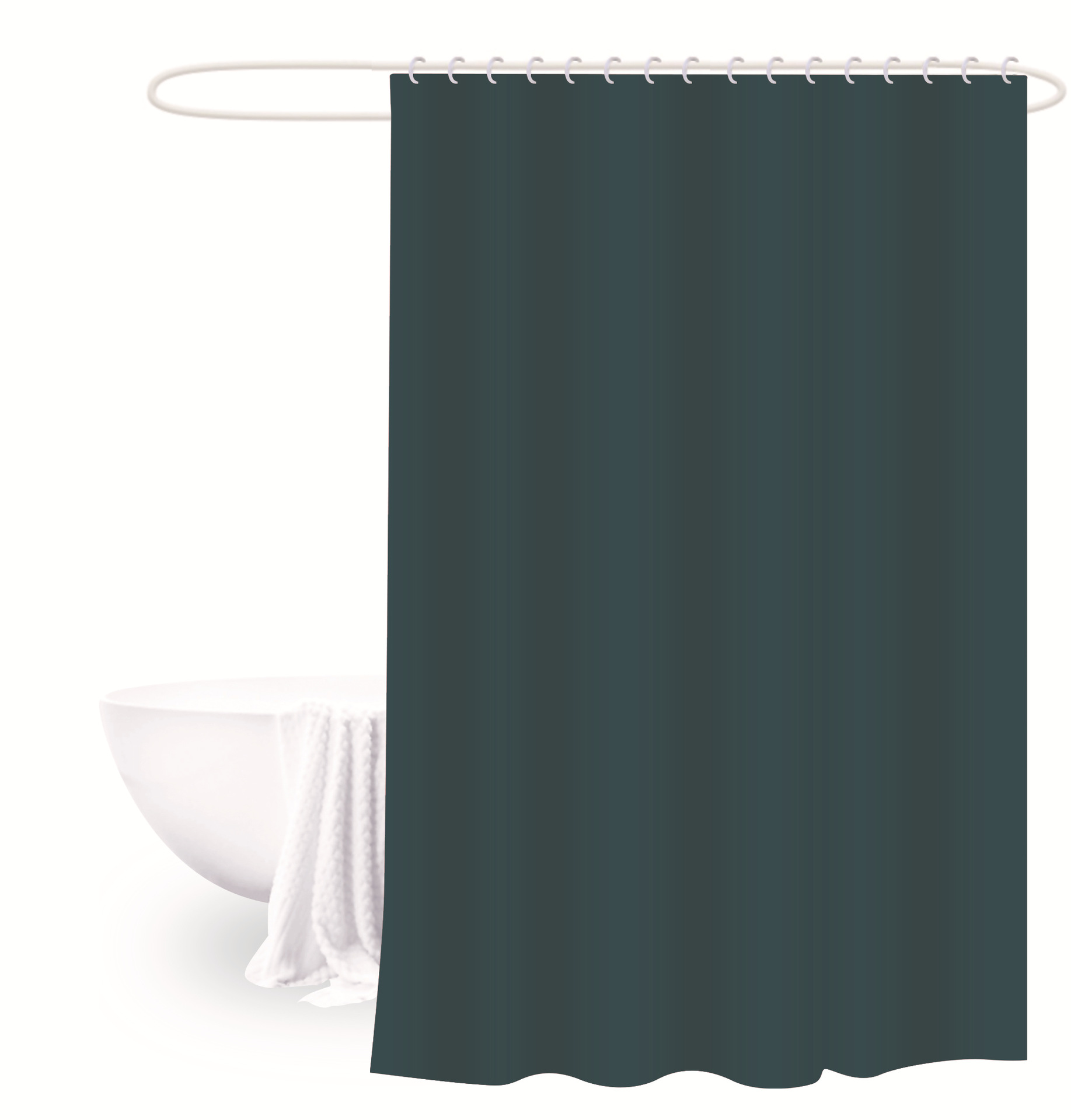 Cortina de ducha de tela de poliéster engrosada Estilo europeo y americano color sólido simple hogar baño Baño ducha partición cortina impermeable y a prueba de moho