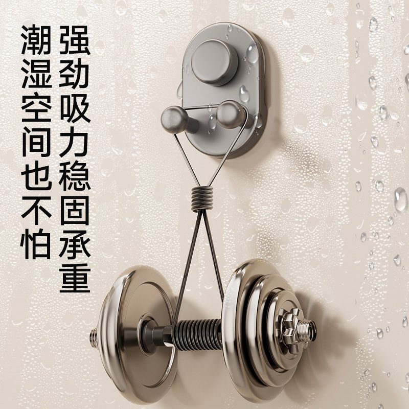 吸盘纸巾双挂钩壁挂式多功能手提抽纸挂架厕所厨房卫生间强力粘钩|undefined