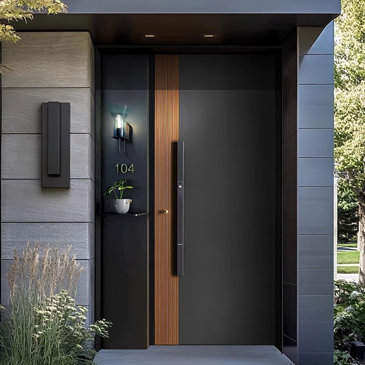 Entrance Door, Double Door, Security Door, Villa Entrance Door, Finely Carved Cast Aluminum, Vintage Light Luxury Processed Doors and Windows