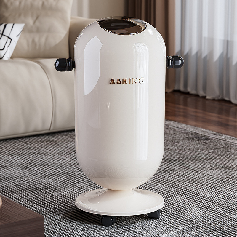 Swing Lid Trash Can for Living Room, Accessible Luxury, High-End Creative Large-Capacity Plastic Office Living Room Roller Trash Can with Lid