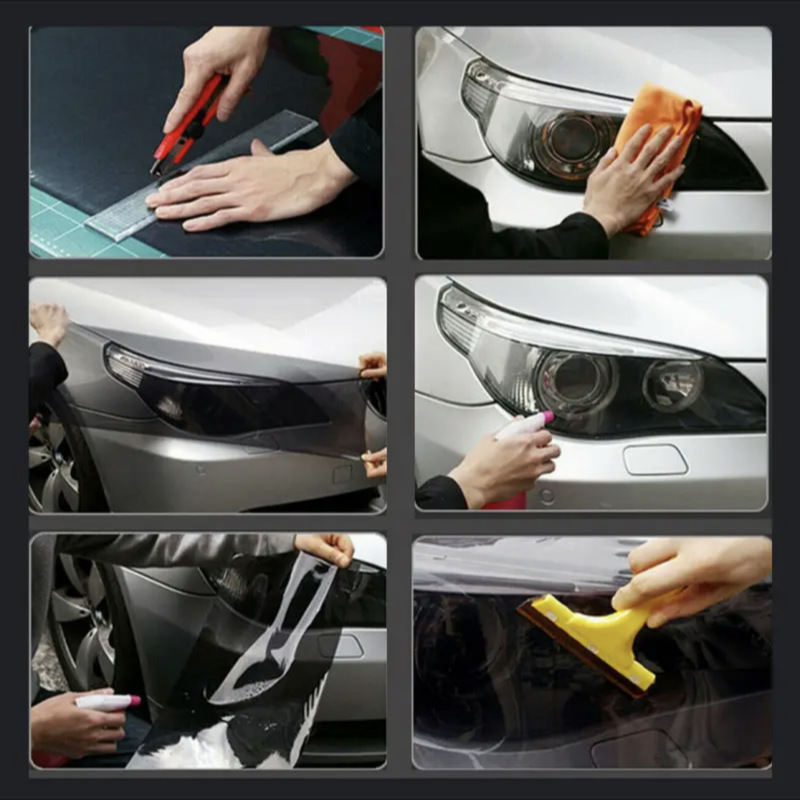 Foreign Trade Automotive Tpu Light Film Self-Healing Protection Anti-Scratch Car Headlight Color-Changing Film Tail Light Film Translucent Blackening