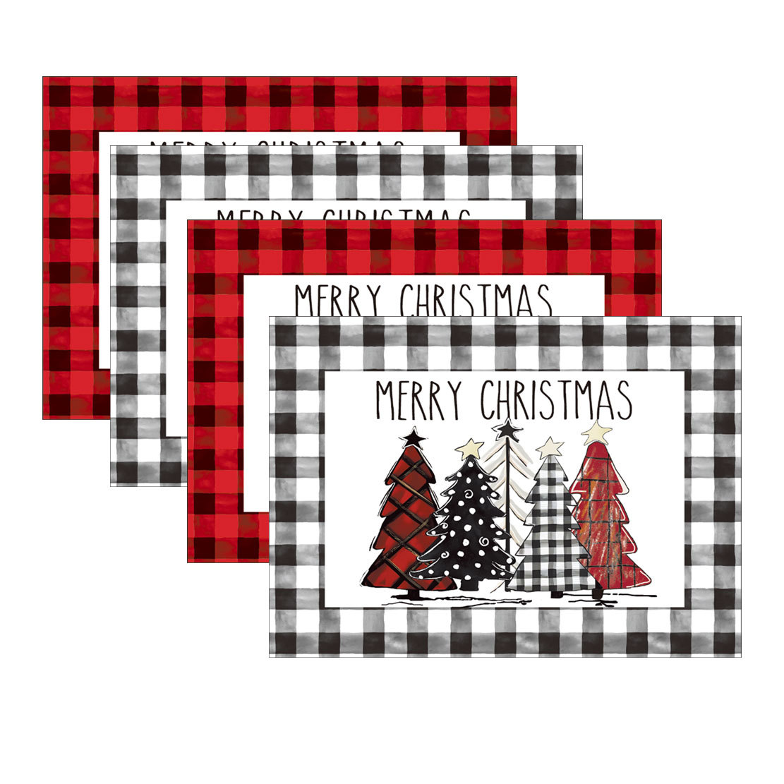 Heim & Garten Weihnachtstischsets Untersetzer Leinen Isolierunterlagen Weihnachtsdekoration Küchentischsets personalisierbar_voghion.com