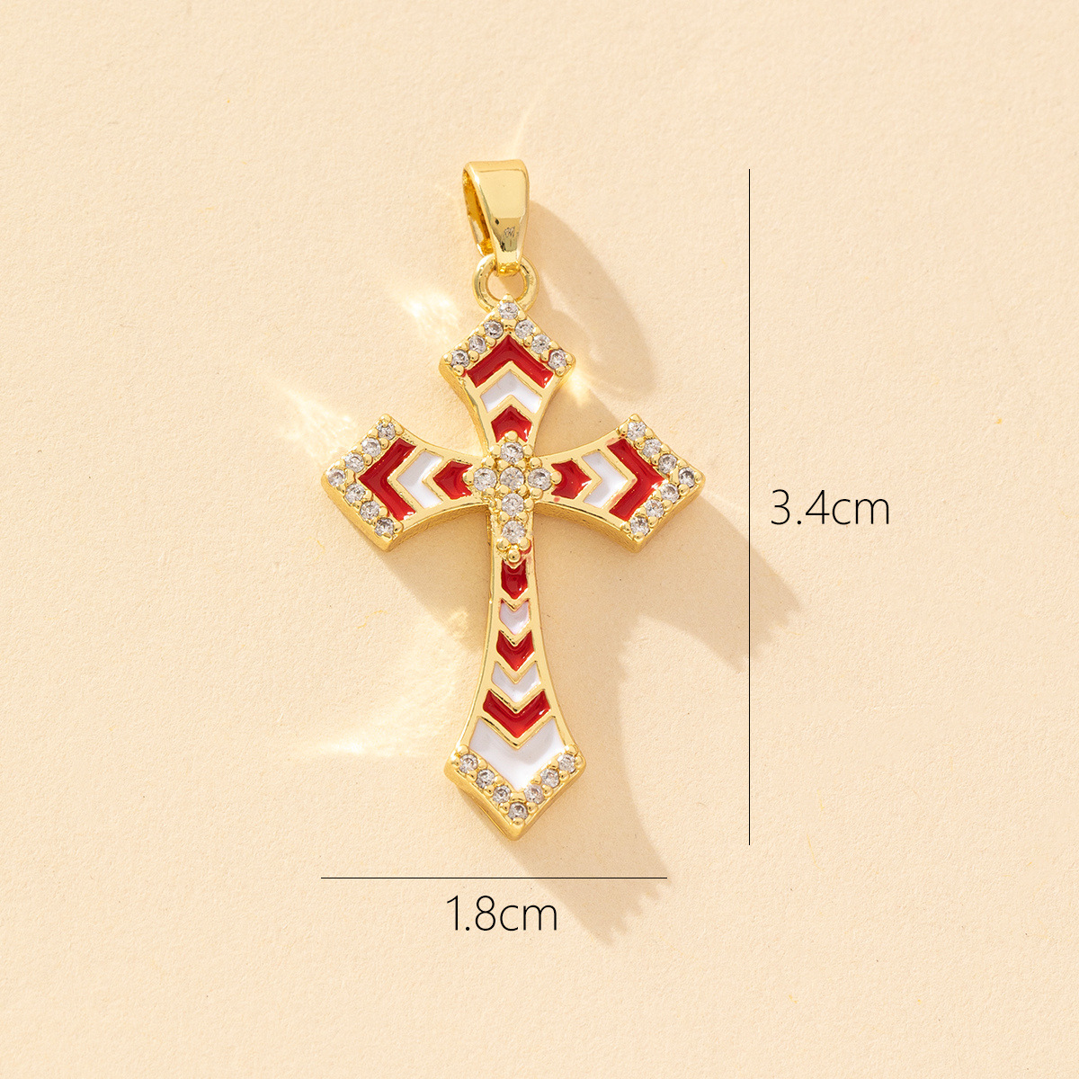 1 Piece Copper Zircon Cross Pendant display picture 9