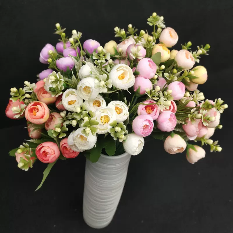 仿真春茶包混搭花束 礼品家居拍照摆件 INS风网红插花假花批发