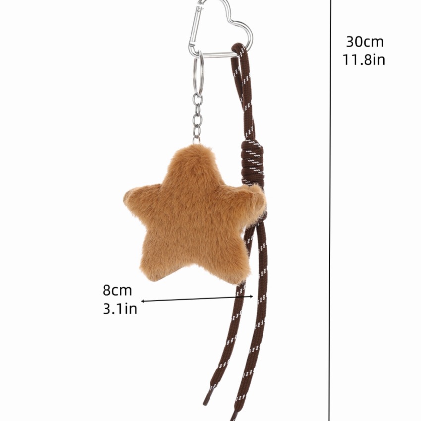 18g Weight Bag Charms Bag Accessories Type Heart Clasp Closure Clasp Closure Type 1 Piece Quantity Daily Occasion Plush Material Unisex Festival Star Pattern Cute Style 1 Piece Plush Star Heart Clasp Closure Bag Charms 无