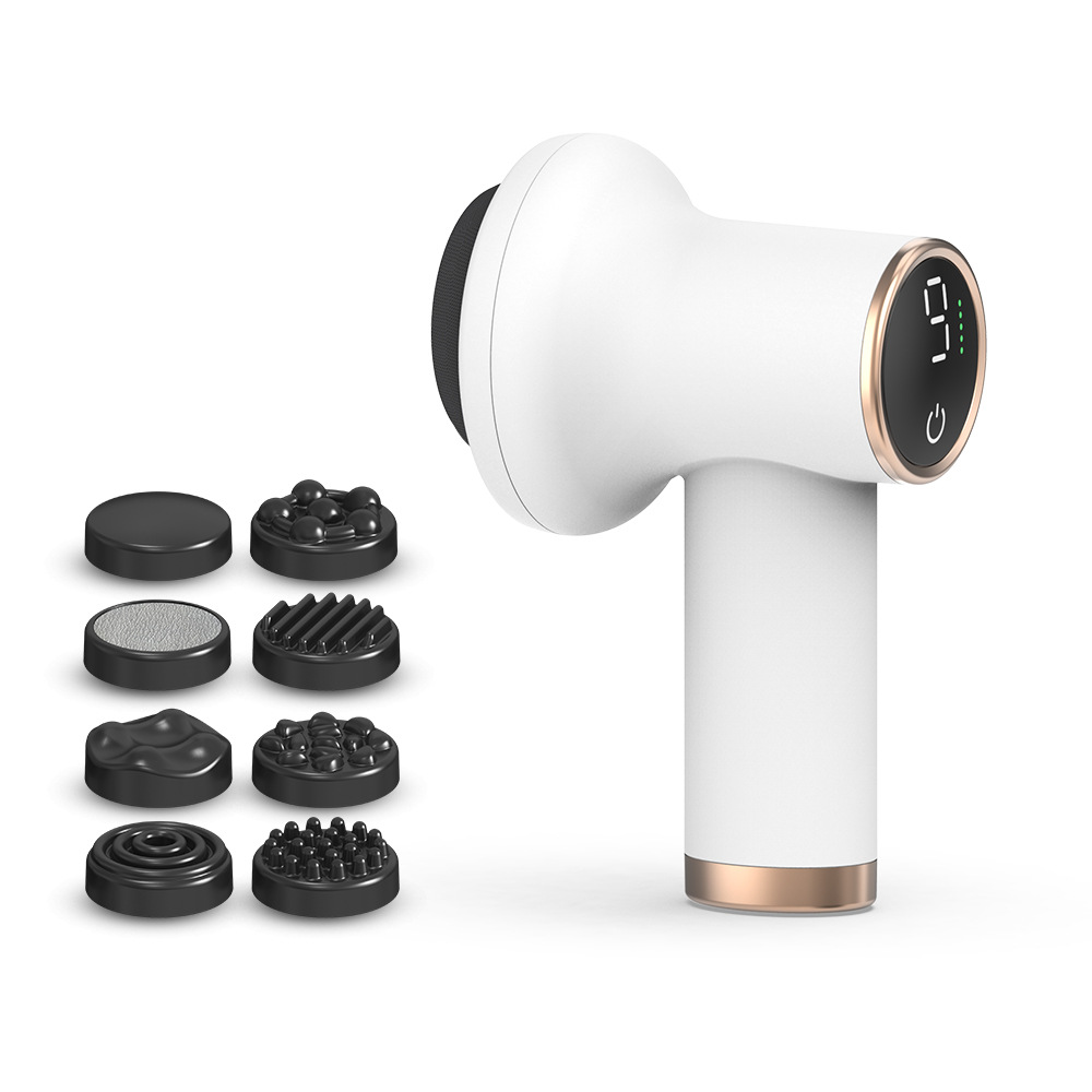 Cross-Border Rechargeable Massage Machine Wireless Massager USB Multi-Head Replaceable Vibration Home Massager Small Home